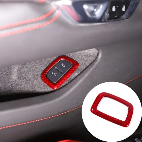 Vista 2 de Sekhyna Cubierta de botón del interruptor del maletero compatible con Corvette C8 Stingray 2020 2021 2022 2023 fibra de carbono real / ABS 1 pieza