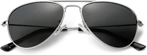 Vista 10 de Gafas de sol polarizadas de aviador para niñas y niños A1 dorado/gris