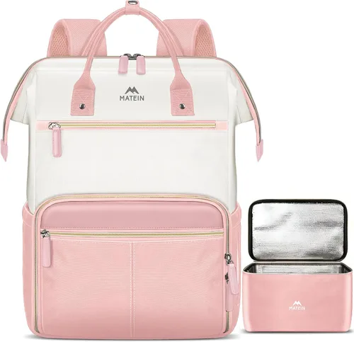 Vista 16 de MATEIN - Mochila de almuerzo de 15.6 pulgadas, bolsa negra para laptop con Negro