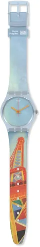 Vista 2 de Swatch Correa de silicona de cuarzo estándar para hombre azul 16 relojes casuales modelo GZ357