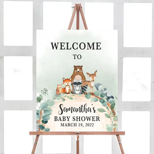 Vista 14 de Letrero de bienvenida para baby shower de primavera floral Baby in Bloom, personalizado