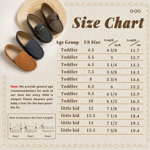 Vista 6 de Kannior Mocasines de cuero sin cordones para niños y niñas, con textura, planos, vestido de barco, mocasín, escuela, zapatos para caminar