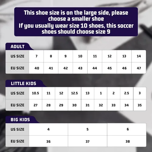 Vista 2 de ZVC Botines de fútbol para hombre, zapatos de fútbol para exteriores, interiores, para entrenamiento, para niños y niños grandes