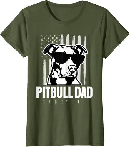 Vista 43 de Pitbull Dad - Camiseta para hombre con orgullo American Pit Bull Dog, Negro, S