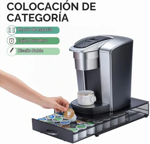 Vista 5 de ZCDCP Cajón para portavasos K, soporte para cápsulas de café para organizador de tazas K, cápsulas de café Keurig con 35 cápsulas, soporte de café K
