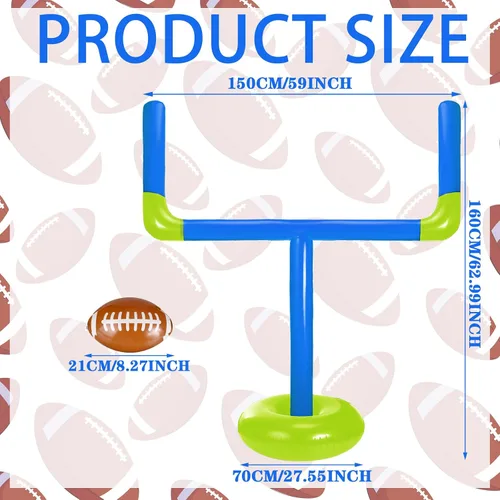 Vista 2 de Zhanmai Inflatable Jumbo Football Set Inflatable Football Goal Post with Beach Ball Target Goal Post Ball or Outdoor Sport Summer Beach Pool Party