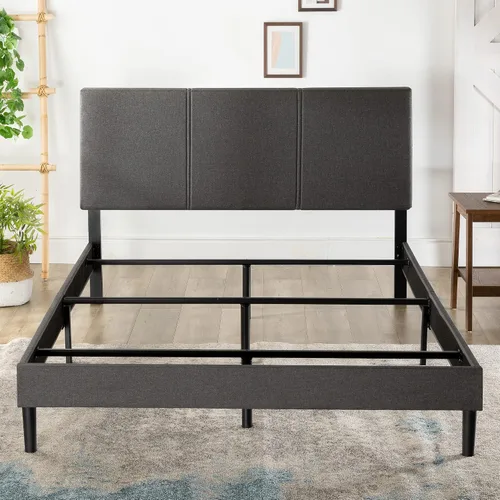 Vista 10 de ZINUS Cambril - Base de cama tapizada, soporte de acero duradero, marco de cama para somier y colchón, fácil montaje, gris oscuro, tamaño King