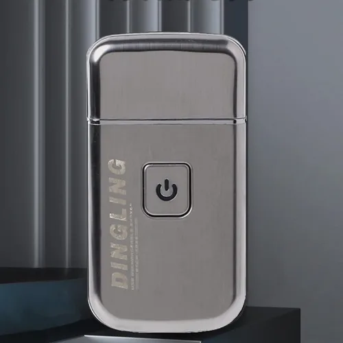 Vista 6 de Maquinilla de afeitar eléctrica ultra fina recargable para hombre, mini recortadora eléctrica de barba para cuidado facial, afeitadora de viaje USB