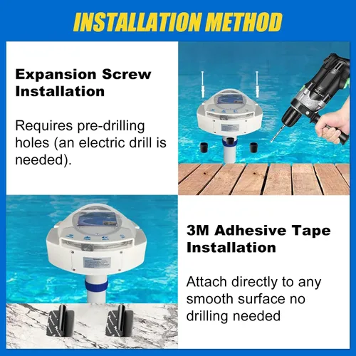 Vista 2 de Alarma de piscina con receptor remoto, sistema de monitor de ahogamiento subacuático para piscina, alarmas junto a la piscina alimentadas por