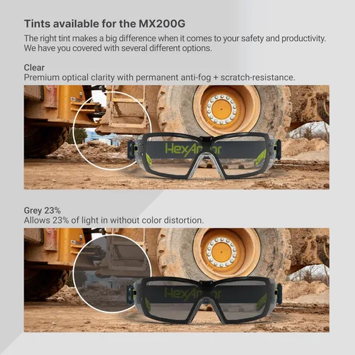 Vista 3 de HexArmor MX200G - Gafas de seguridad Spoggle con revestimientos antivaho Transparente / Trushield-2sf