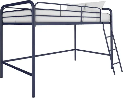 Vista 8 de DHP Jett Junior - Cama tipo loft de metal, tamaño individual, color azul marino