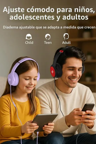Vista 5 de ADOOPE Auriculares con cable USB C de diadema con micrófono, sonido estéreo de alta fidelidad, almohadillas aislantes de ruido, ajuste cómodo