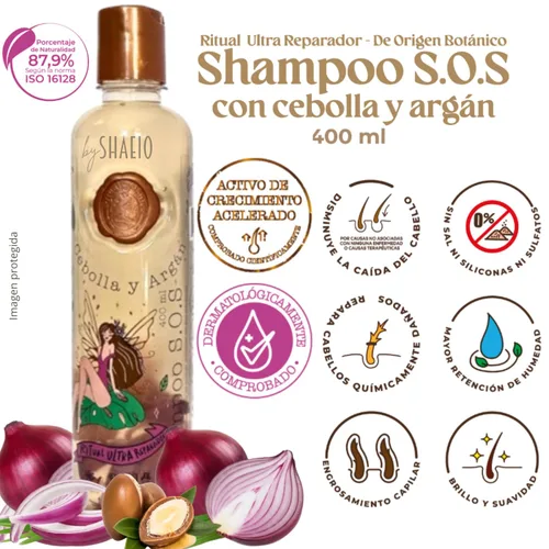 Vista 3 de RITUAL BOTANICO Champú de Cebolla - Con Activo de Crecimiento Acelerado del Cabello Ultrareparador S.O.S. Shampoo de Cebolla y Argán