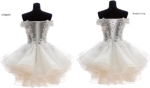 Vista 3 de FTBY Vestido corto de organza para fiesta de graduación, para mujer