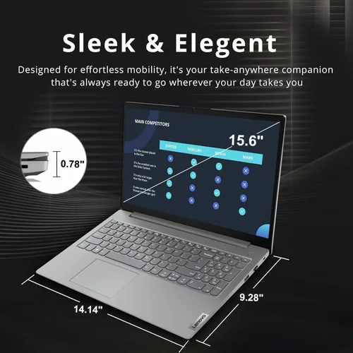 Vista 4 de Lenovo - Computadora portátil para el hogar, estudiante, negocios (15.6 pulgadas FHD, AMD Ryzen 5 7520U (> Intel i5-1235U), 8 GB de RAM, 512 GB