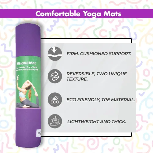 Vista 4 de Tapete de yoga – Esterilla de yoga reversible de 0.236 in con impresión premium, extra gruesa y grande, antideslizante, para todo tipo de yoga