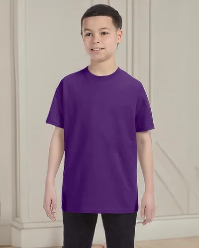 Vista 4 de Gildan Camiseta juvenil de 53 oz - Estilo # G500B etiqueta original