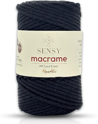 Vista 32 de Sensy - Cuerda de poliéster prémium de 0.197 in y 104 yardas, 100% polipropileno, cordón de macramé de 0.197 in, cuerda de ganchillo para bolsa