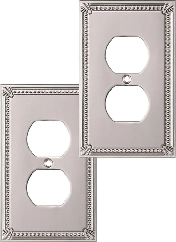 Vista 13 de DEWENWILS Paquete de 4 tapas blancas para enchufes y placas de interruptores, placas decorativas de pared de metal para interruptores de luz y tomas