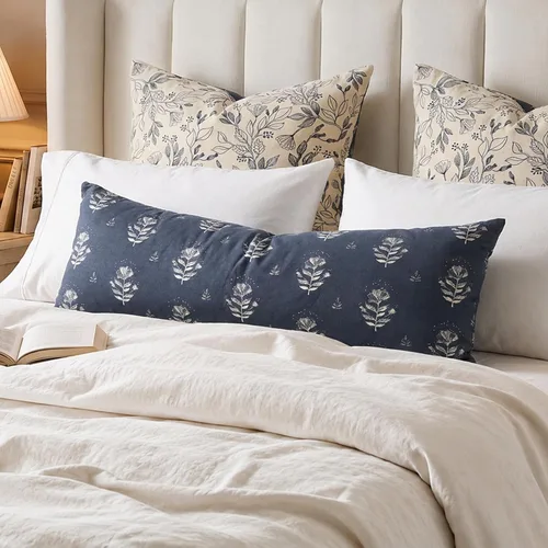 Vista 27 de SageSelvas Fundas de almohada decorativas florales de 18 x 18 pulgadas, juego de 2, fundas de almohada de estilo rústico costero azul para sofá