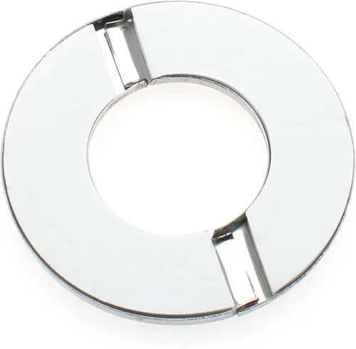 Vista 3 de FDXGYH 2 piezas de identificación de 2-3/8 pulgadas de acero inoxidable con brida dividida de pared de cinta autoadhesiva redonda cubierta de placa