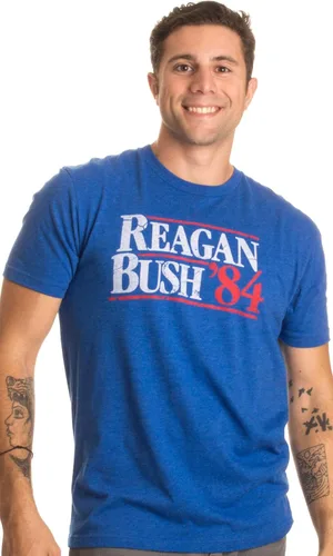 Vista 3 de Reagan Bush '84 Camiseta unisex republicana conservadora republicana estilo vintage