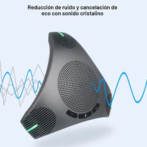 Vista 3 de Altavoz y micrófono de conferencia, micrófono de altavoz USB omnidireccional de 360° con concentrador USB, reducción de ruido/cancelación de eco