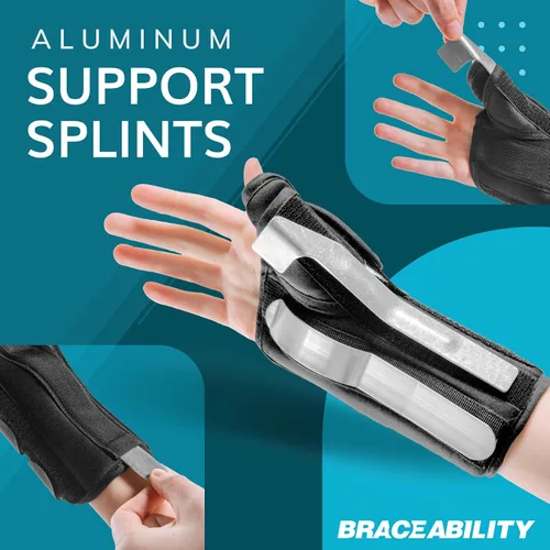 Vista 4 de BraceAbility Férula para la tendinitis del pulgar y la muñeca Inmoviliza la articulación del pulgar para tratar la tenosinovitis de Quervain