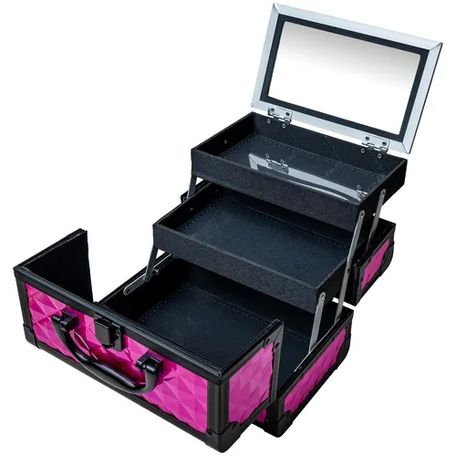 Vista 2 de SHANY Caja de maquillaje elegante, caja de cosméticos, estuche de maquillaje portátil, organizador de cosméticos de belleza, almacenamiento de joyas