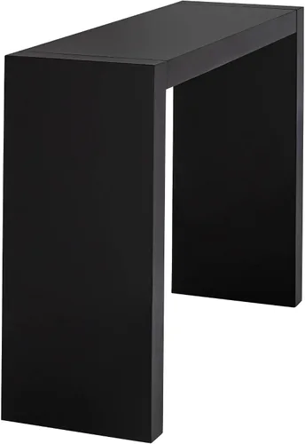 Vista 5 de Jessa - Mesa rectangular moderna minimalista negra brillante, 60 x 18 pulgadas, para espacios, sala de estar, cocina, dormitorio, mesita de noche