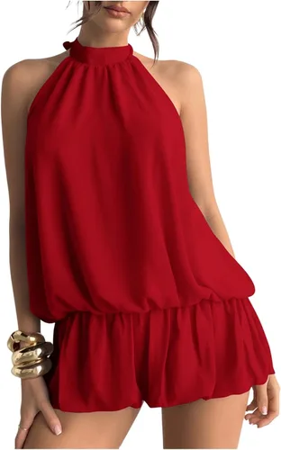 Vista 7 de Floerns Mini vestido sin mangas con volantes y dobladillo de burbujas para Café