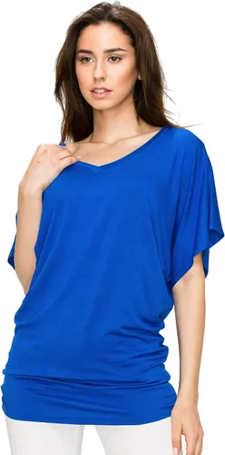 Vista 3 de Lock and Love Camiseta Dolman de manga corta versátil para mujer, cuello barco y cuello en V