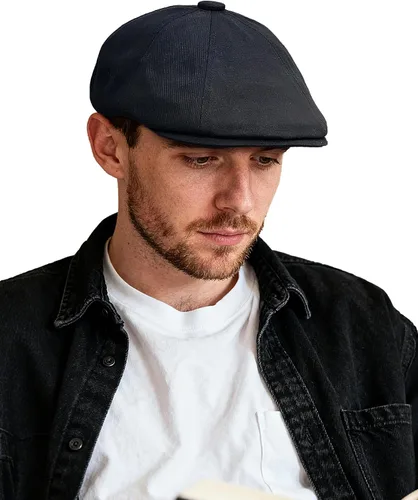 Vista 13 de Clakllie Gorra clásica de algodón con 8 paneles de Newsboy Gatsby, gorra plana de sarga vintage con diseño de peaky blinders, boina