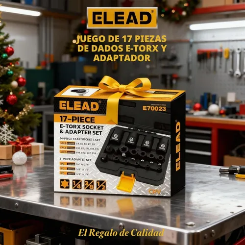 Vista 8 de Juego de llaves de vaso E-Torx invertidas de 17 piezas, acero Cr-V de impacto prémium E4 - E24 Star hembra para llave de impacto 1/2 3/8 1/4 Kit