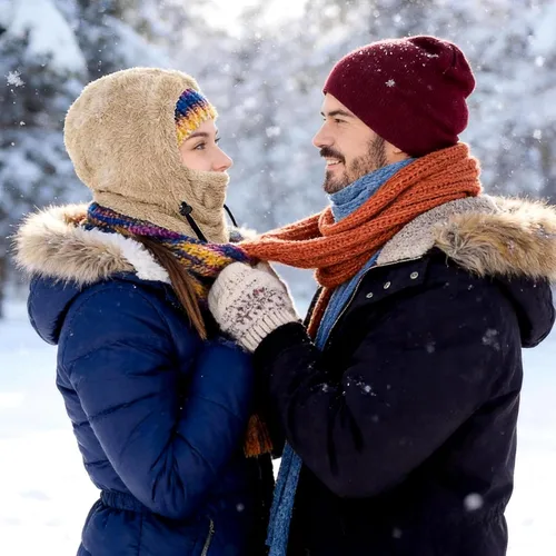 Vista 6 de Ski Mask Balaclava Wind-Resistant Winter Face Mask for Women/Men Adjustable Warm Hood Cover Hat Cap Scarf Leopardo