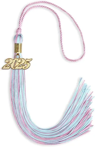 Vista 216 de Endea Graduation - Borla de doble color mixto con fecha dorada (negro/dorado antiguo, 2021)