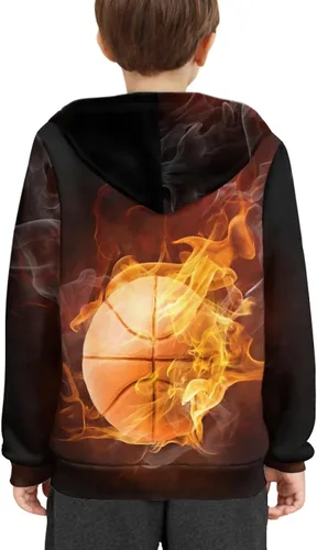 Vista 2 de JEOCODY Sudadera con capucha unisex para niños, lindo suéter de manga larga con bolsillo