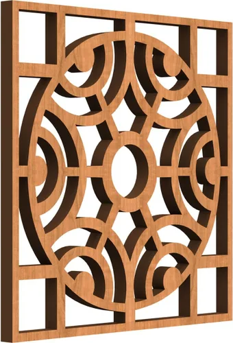 Vista 25 de Walton Paneles de pared decorativos de madera con calado, pequeños, 11 3/8 pulgadas de ancho x 11 3/8 pulgadas de alto x 1/4 pulgadas de alto, nogal