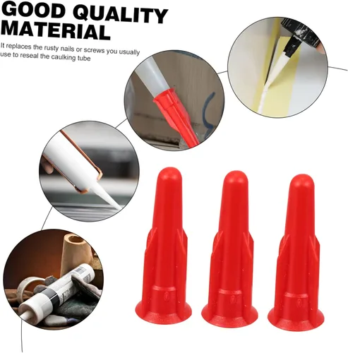 Vista 6 de Uonlytech 20 piezas Funda protectora de silicona removedor de calafateo tapas de botella de silicona Accesorios rojos Herramienta de acabado