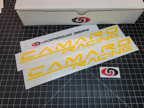 Vista 6 de Camaro Racing Calcomanías (2 unidades) Adhesivos laterales para panel basculante LSX LTX Select Color: (rojo brillante)