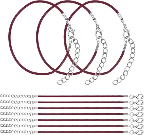 Vista 14 de MECCANIXITY 10 cordones de pulsera verde militar, pulsera de amistad ajustable de 9 pulgadas, cordón de poliéster encerado de 0.059 in con cierre