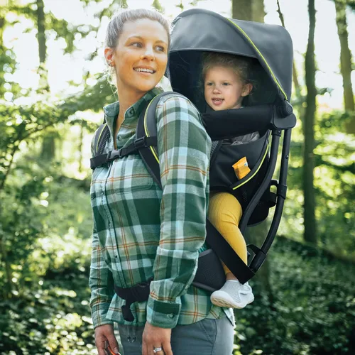 Vista 2 de Chicco SmartSupport Mochila portadora con marco de aluminio, mochila ligera para bebé, solar/gris
