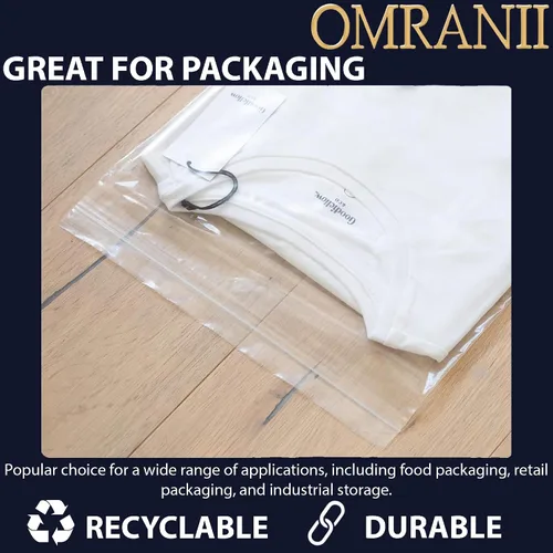 Vista 4 de Bolsas de polietileno con cierre resellable de 4 x 10 pulgadas y (100 bolsas) – Plástico transparente de 2 mil con cierre resellable Bolsas
