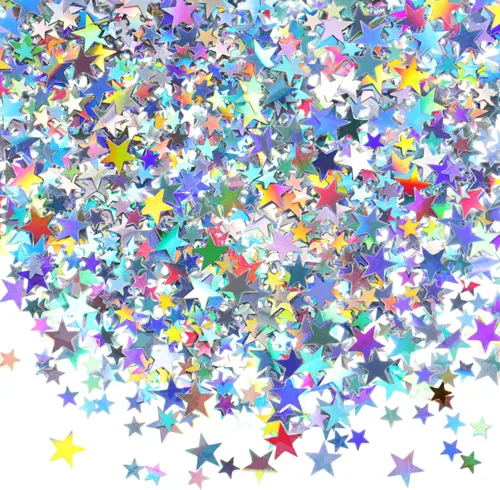 Vista 10 de Hestyia Confeti de Estrella de 60 g con Purpurina, Confeti de Mesa de Papel Metálico para Navidad, Fiesta, Boda, Festival