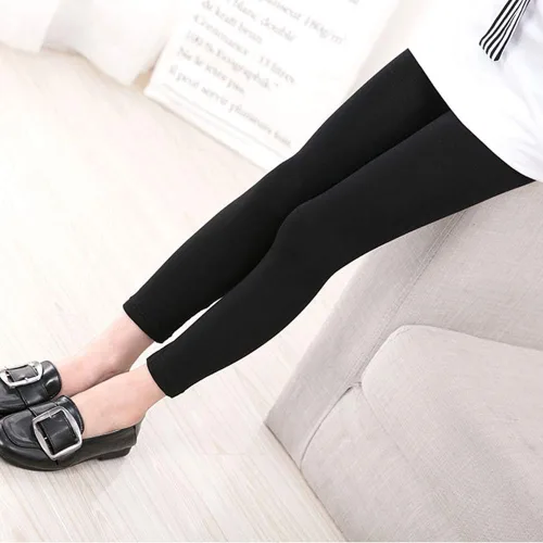 Vista 4 de DOCHY Paquete de 4 leggings básicos de algodón para niñas y bebés, para niños y niñas