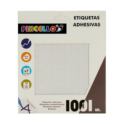 Vista 3 de Etiquetas adhesivas Pincello Blanco Ø 10 mm 17 x 4 x 19 cm (12 Unidades)