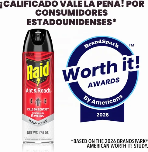 Vista 8 de Raid Asesino de hormigas y cucarachas, sin fragancia, 17.5 onzas