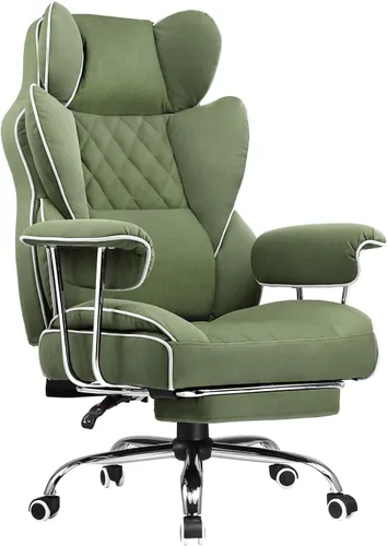 Vista 14 de COMHOMA Silla de oficina grande y alta, silla de juegos de cuero con reposapiés, silla de oficina ergonómica ejecutiva con soporte lumbar de resorte