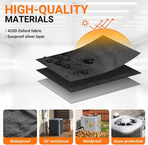 Vista 3 de BlueStars Cubierta de Aire Acondicionado Central de 30x30x32 pulgadas para Unidades Exteriores - Cubierta de AC Impermeable de Servicio Pesado