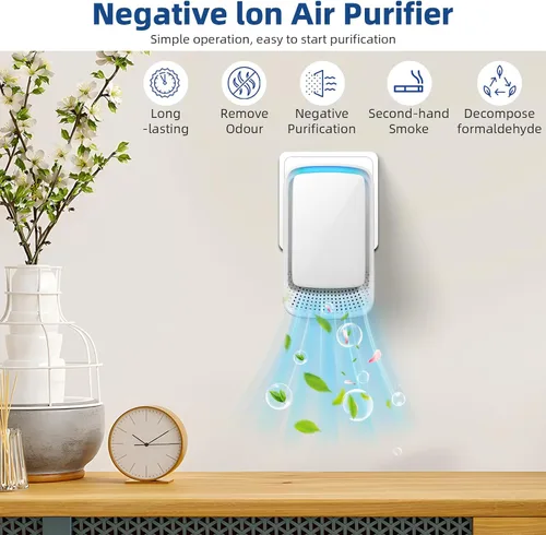 Vista 5 de Paquete de 8 purificadores de aire enchufables, ionizador de aire móvil sin filtro, ambientador de aire silencioso para el hogar, oficina, cocina